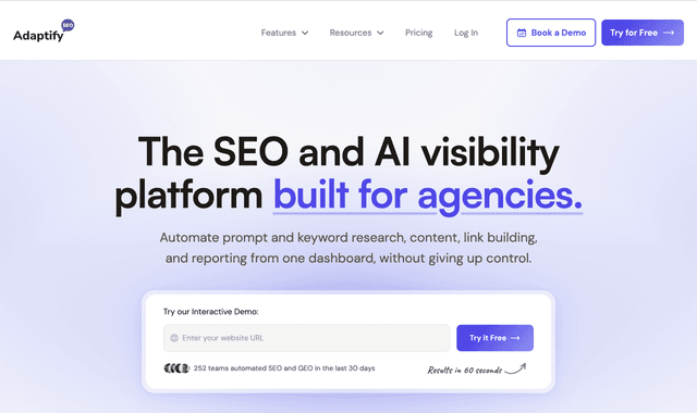Adaptify AI : The SEO and AI visibility platform built for agencies.