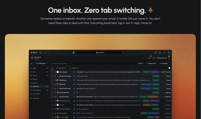 Brandjet :One inbox. Zero tab switching.