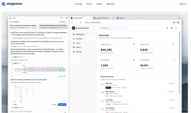 Stagewise :The coding agent built for the web