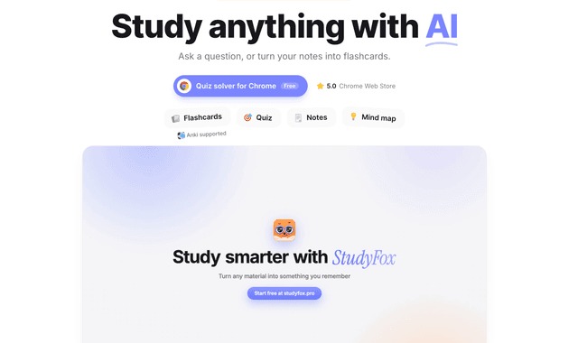 Study Fox :AI-powered study tools to help you achieve academic excellence