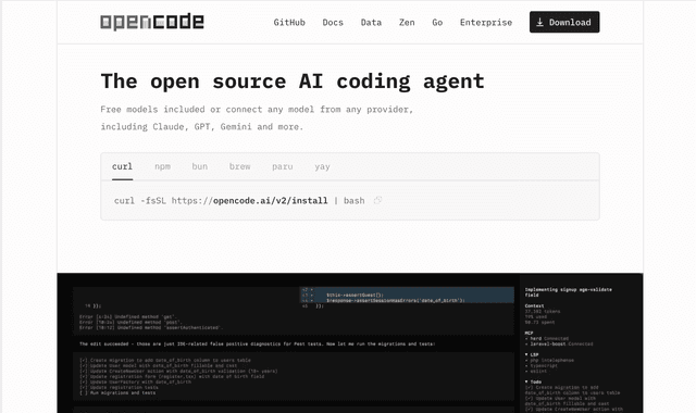 Open Code :The open source coding agent