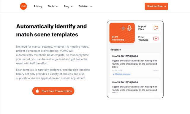 Vomo Logo: Turn Hours of Audio into Text in Minutes