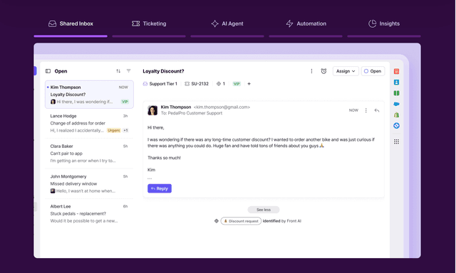 Front : Customer-first service at scale. Powered by AI, built for people.