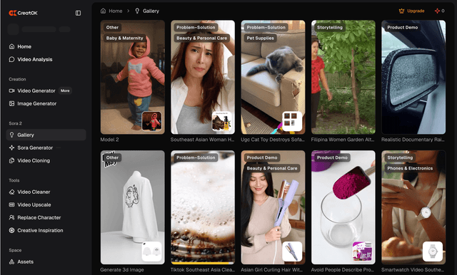 Creatok AI: AI video generation platform built for TikTok e-commerce sellers.