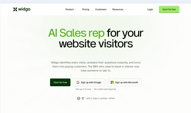 Widgo :AI Sales rep for your website visitors