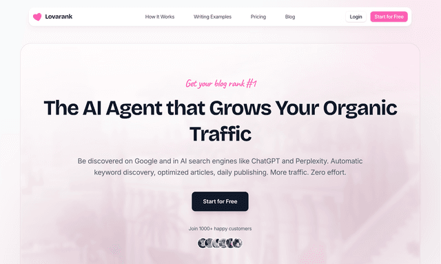 Lovarank: The AI Agent that Grows Your Organic Traffic