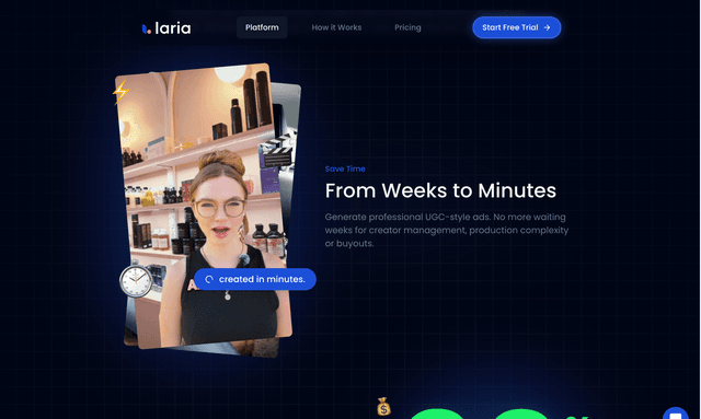Laria : Content at scale, in minutes.