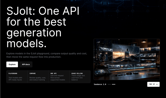 Sjolt :One API for the best generation models.