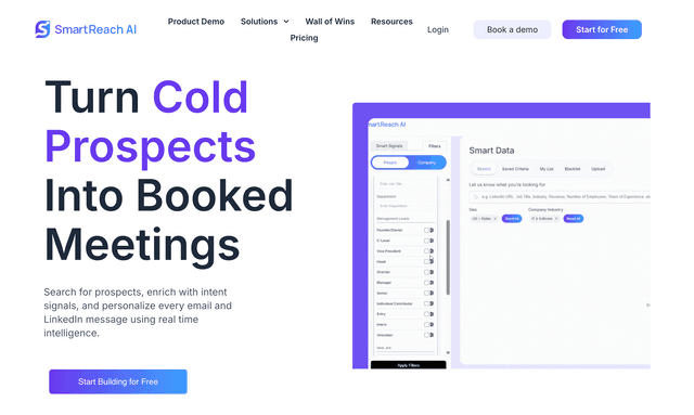 SmartReach AI: Turn Cold Prospects Into Booked Meetings