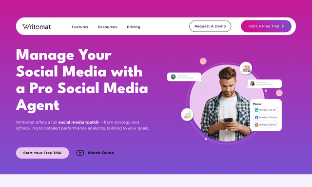 Writomat: Manage Your Social Media with a Pro Social Media Agent