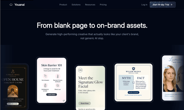 Youanai: Manage every client’s social in its own workspace.