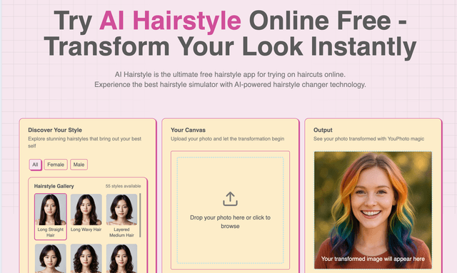 Try AI Hairstyle Online Free - Transform Your Look Instantly