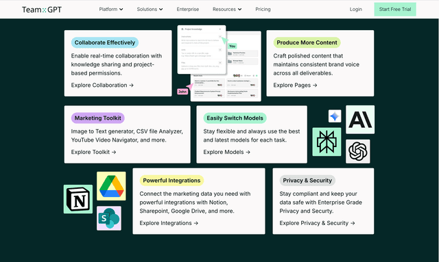 Team GPT AI designed for scaling quality Marketing content