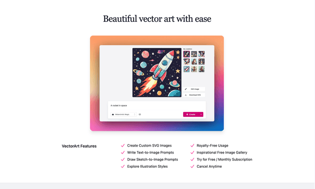 Vectorart Create Vector Images with AI