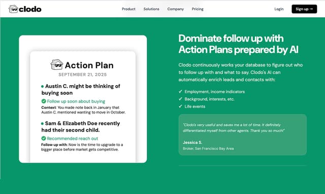 Clodo Enrich your leads. Find deals. Grow your real estate business.