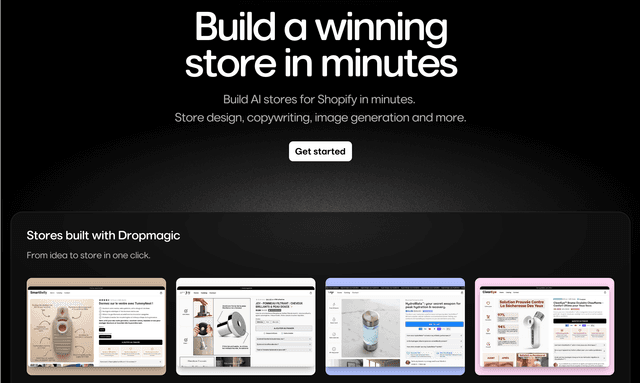 Dropmagic: Build AI stores for Shopify in minutes. 
