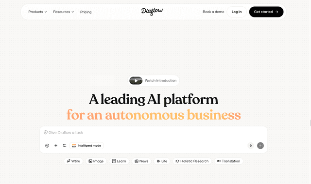 Diaflow: Intelligent platform for business processes automation with AI