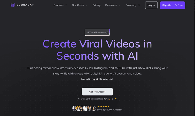 Zebracat is an AI video creation platform