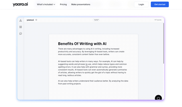 Yaara.AI is an AI-powered tool that helps you write better and more engaging marketing content.