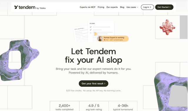 Tendem : AI × Human Hybrid Task Execution Platform