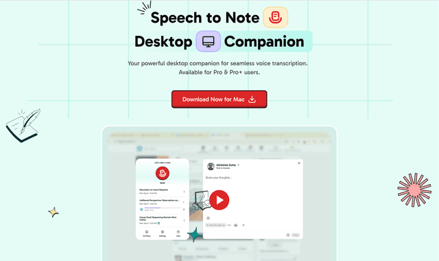Speech to Note:Your powerful desktop companion for seamless voice transcription.  