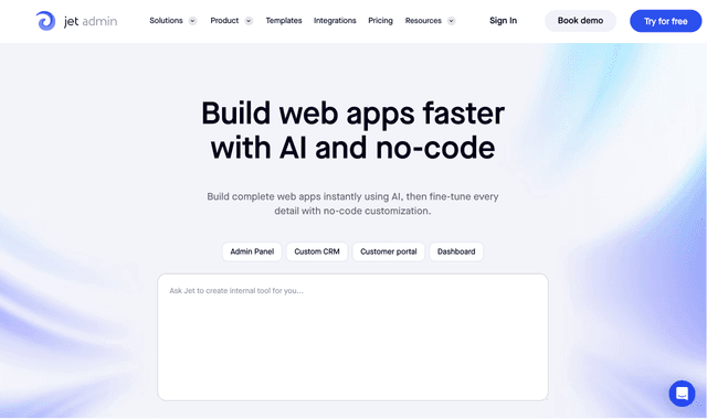 Jet Аdmin: Build web apps faster with AI and no-code