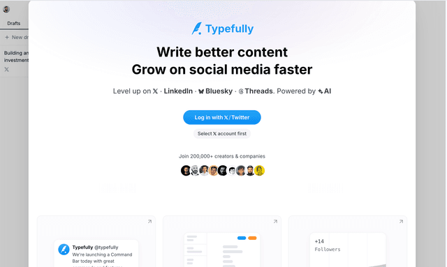 Typefully: Write better content Grow on social media faster