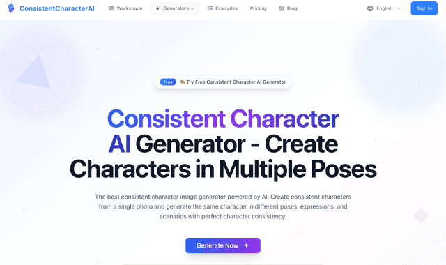 Consistent Character AI :Create Characters in Multiple Poses