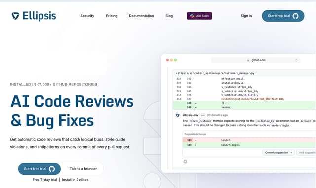 Ellipsis: AI Code Reviews & Bug Fixes