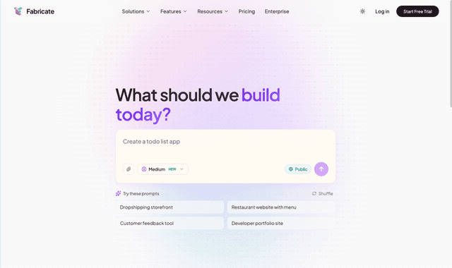 Fabricate : AI Full-Stack App Builder 