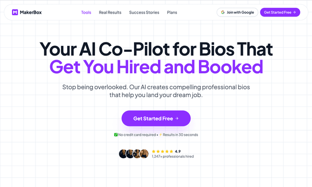Maker Box: Your AI Co-Pilot for Bios That Get You Hired and Booked