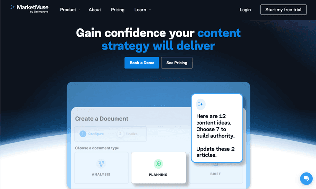 Market Muse :Gain confidence your content strategy will deliver