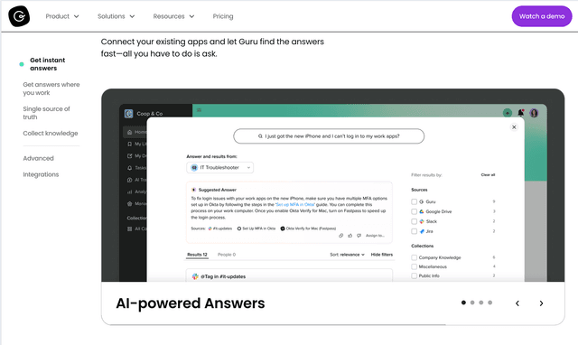 Guru :AI-powered knowledge management platform