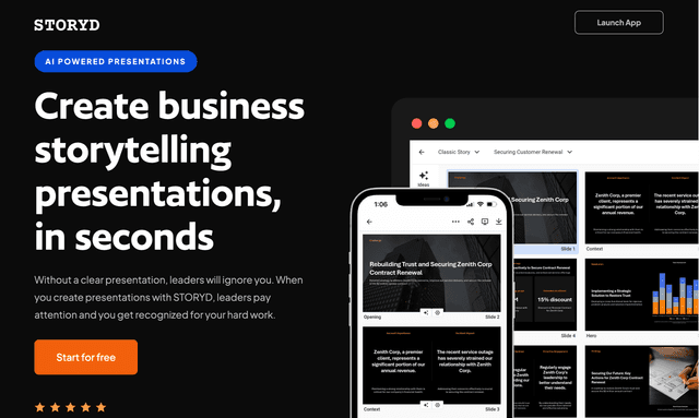 Storyd: Create business storytelling presentations, in seconds