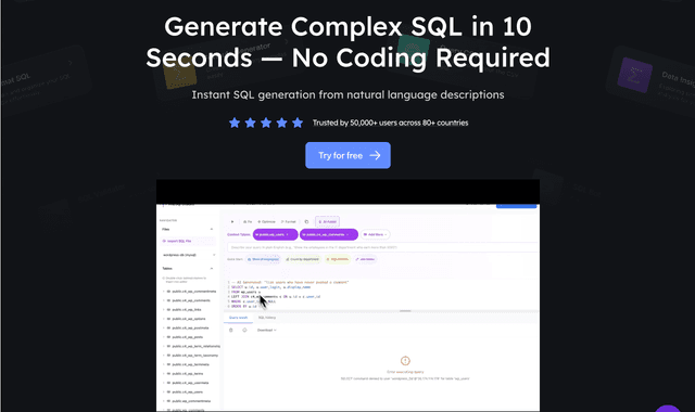 Generate Complex SQL in 10 Seconds — No Coding Required