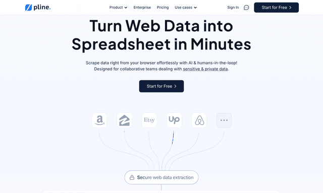 Pline: Turn Web Data into Spreadsheet in Minutes