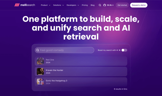 Meilisearch :Lightning-fast, AI-powered search.