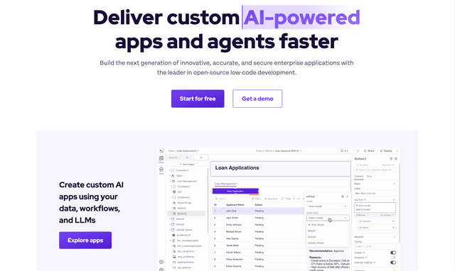 Appsmith : Deliver custom AI-powered  apps and agents faster