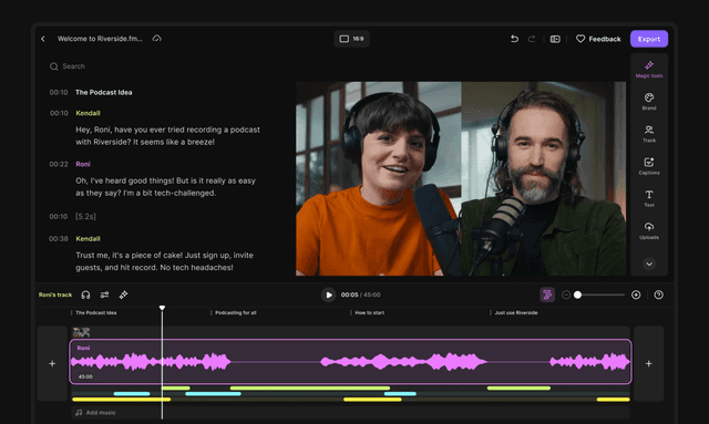 Riverside.fm Create your best content yet.