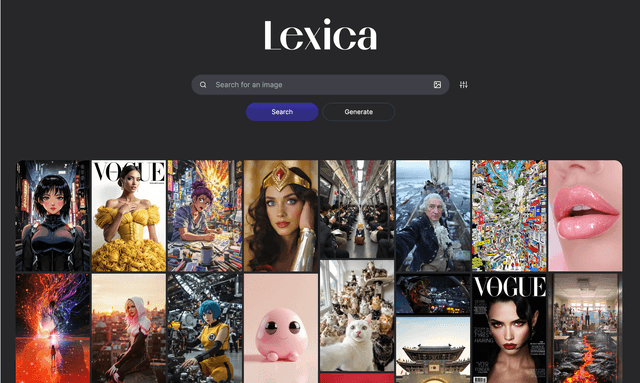 Lexica : The state of the art AI image generation engine.