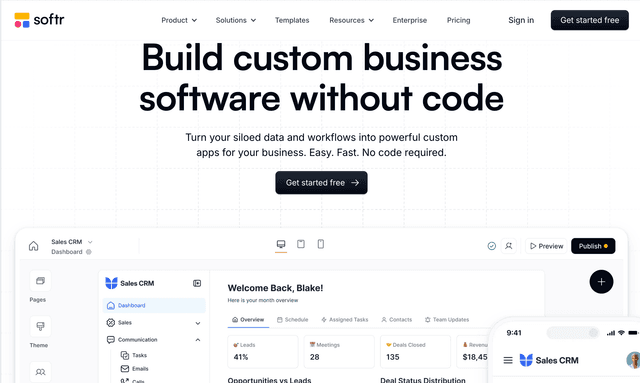 Softr Build custom business software without code