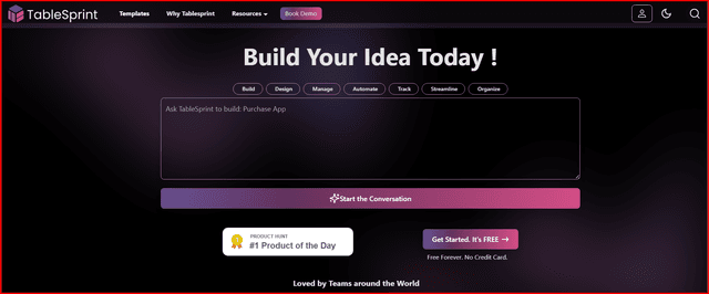 TableSprint: Build your idea today!