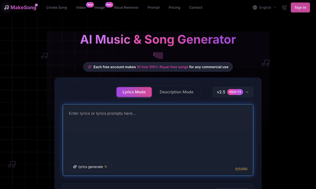 Makesong: AI Music & Song Generator