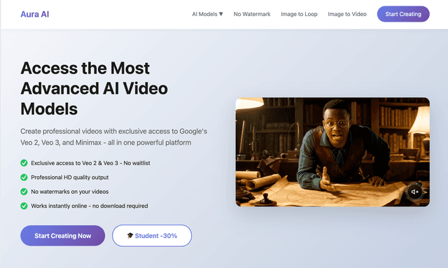 Aura AI: Access the Most Advanced AI Video Models