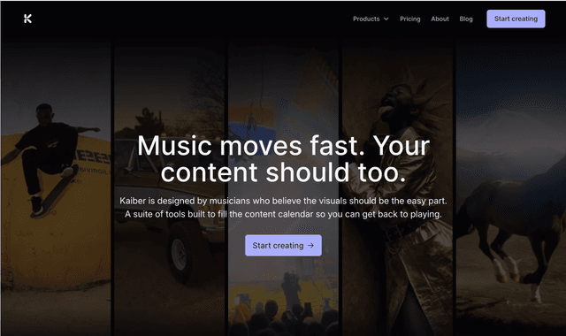 Kaiber :Music moves fast. Your content should too.