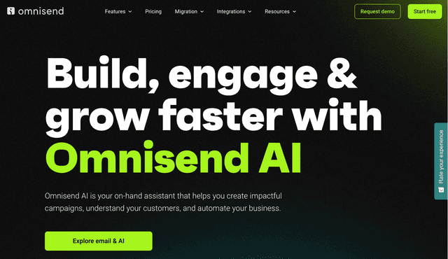 Build , engage & grow faster with Omnisend AI