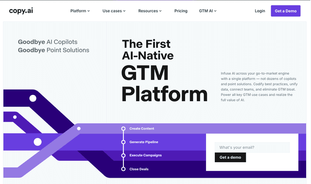 Copy.ai: Meet the world's first-ever GTM AI Platform.