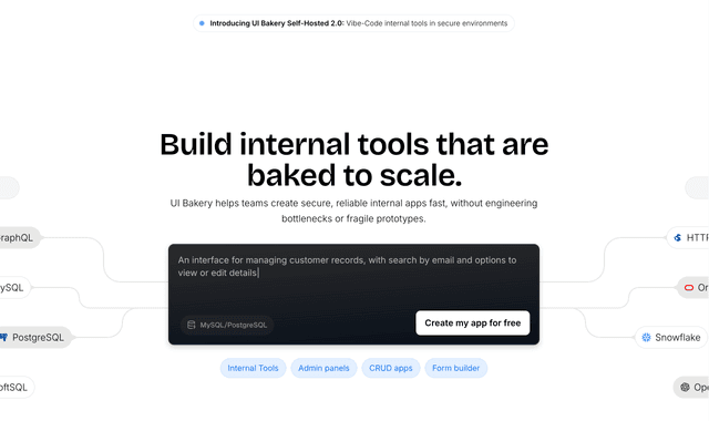 UI Bakery :A low-code platform to easily build internal tools and apps you never had time for.