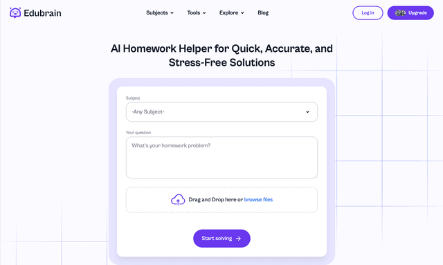 Edubrain: AI Homework Helper for Quick, Accurate, and Stress-Free Solutions