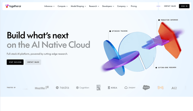 Together AI: Full-stack AI platform, powered by cutting-edge research.